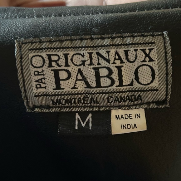 Originaux Par Pablo Genuine Leather and Knit Jacket | Size: M | Black - Picture 4 of 5